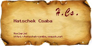 Hatschek Csaba névjegykártya